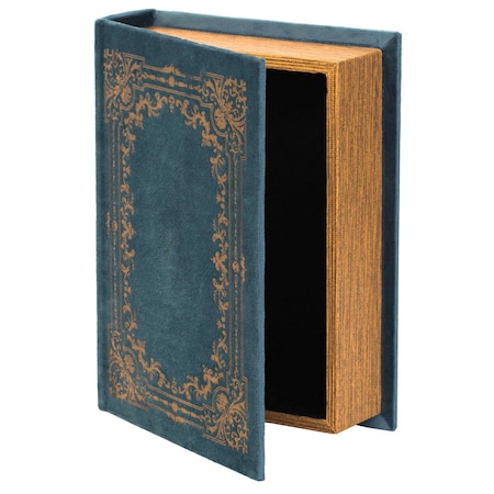 Vintiquewise Decorative Vintage Book Shaped Trinket Storage Box - Blue QI003691.B